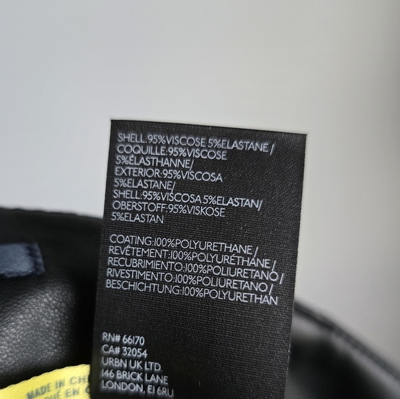 Anthropologie New Maeve Colette Black Wide Leg Faux Leather Pants SZ 33 PETITE - Picture 8 of 9